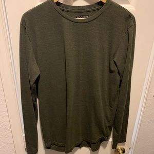 Goodlife Mens Triblend Long Sleeve Scalloped T-Shirt Large, Green/Olive